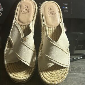 Oasis‎ Society Cream Espadrille platform sandal